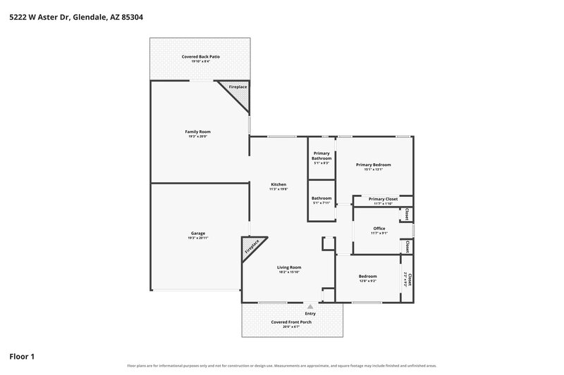 2,150/Mo, 5222 W Aster Dr Glendale, AZ 85304 Floor Plan View