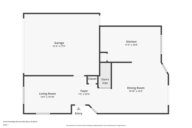 1,895/Mo, 3134 E McKellips Rd Unit 209 Mesa, AZ 85213 Floor Plan View