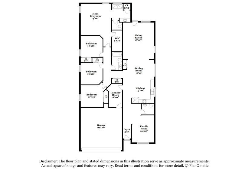 1,870/Mo, 4936 S Rovey Pkwy Buckeye, AZ 85326 Floor Plan View