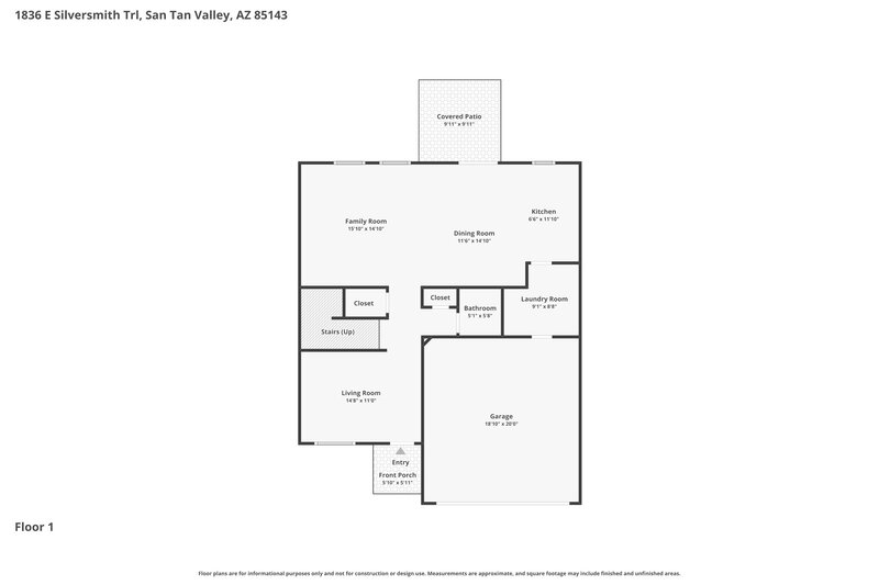 2,030/Mo, 1836 E Silversmith Trail San Tan Valley, AZ 85143 Floor Plan View