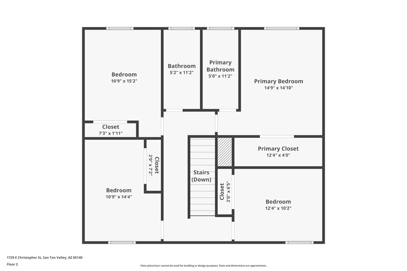 3,050/Mo, 1729 E Christopher St San Tan Valley, AZ 85140 Floor Plan View 2