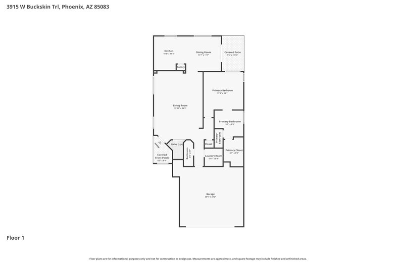 2,315/Mo, 3915 W Buckskin Trail Phoenix, AZ 85083 Floor Plan View