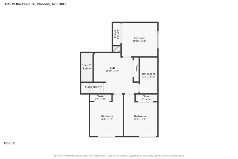 2,315/Mo, 3915 W Buckskin Trail Phoenix, AZ 85083 Floor Plan View 2