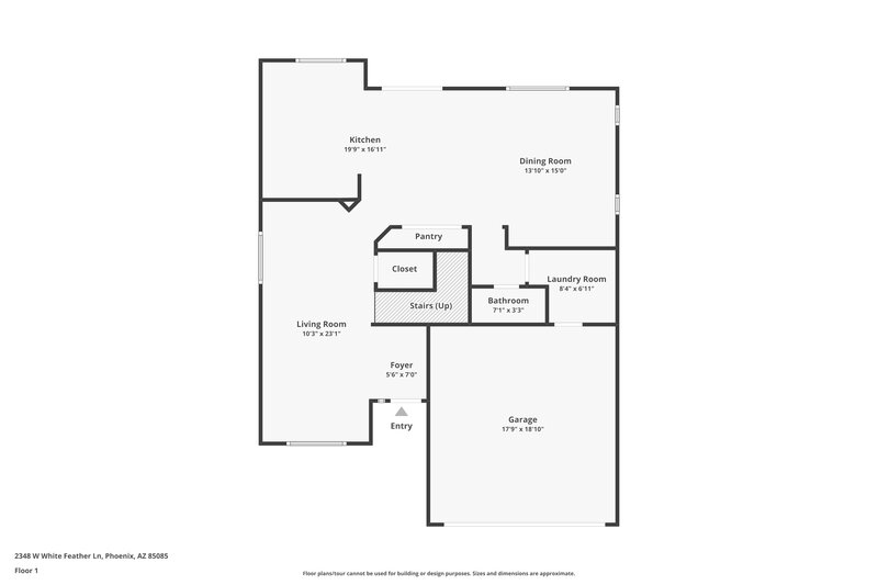2,605/Mo, 2348 W White Feather Ln Phoenix, AZ 85085 Floor Plan View