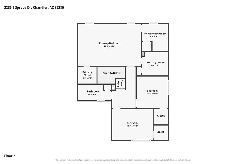 2,315/Mo, 2236 E Spruce Dr Chandler, AZ 85286 Floor Plan View