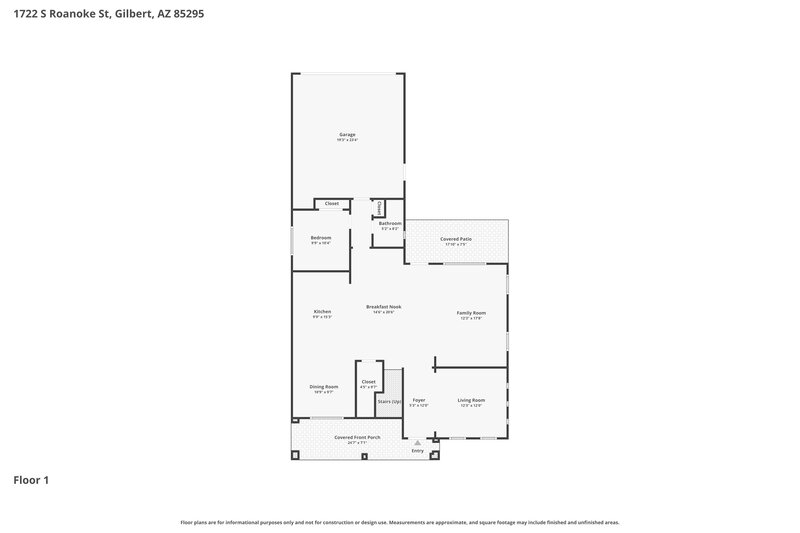 2,880/Mo, 1722 S Roanoke St Gilbert, AZ 85295 Floor Plan View