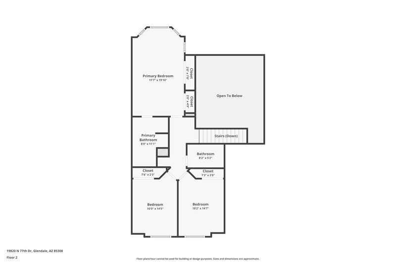 2,025/Mo, 19820 N 77th Dr Glendale, AZ 85308 Floor Plan View 2
