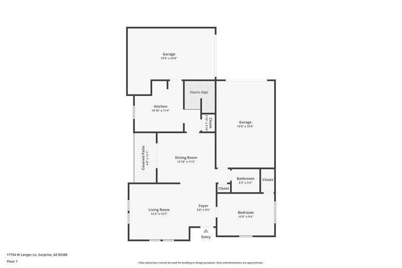 1,880/Mo, 17754 W Langer Ln Surprise, AZ 85388 Floor Plan View
