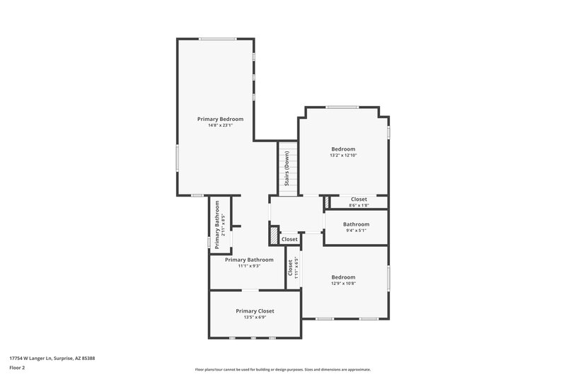 1,880/Mo, 17754 W Langer Ln Surprise, AZ 85388 Floor Plan View 2