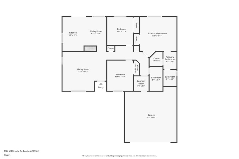 2,190/Mo, 9186 W Michelle Dr Peoria, AZ 85382 Floor Plan View