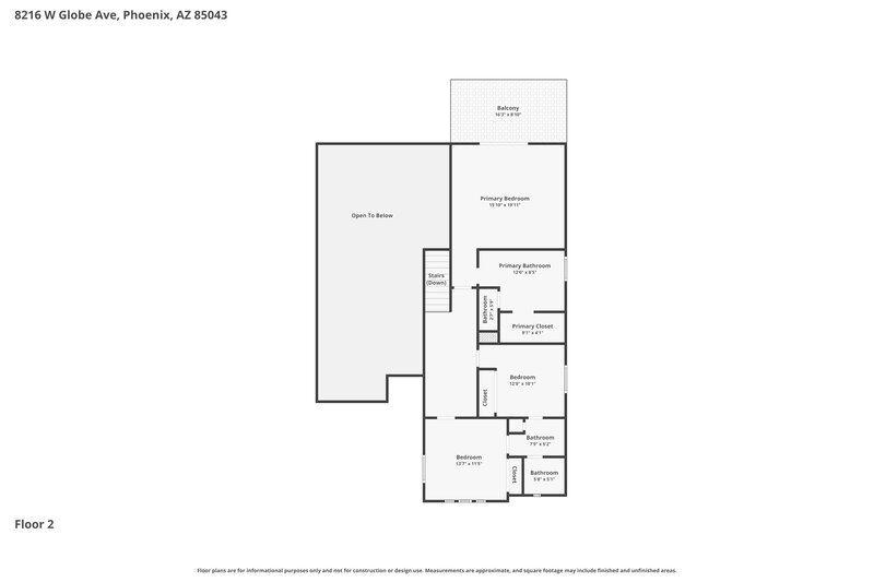 2,360/Mo, 8216 W Globe Ave Phoenix, AZ 85043 Floor Plan View 2