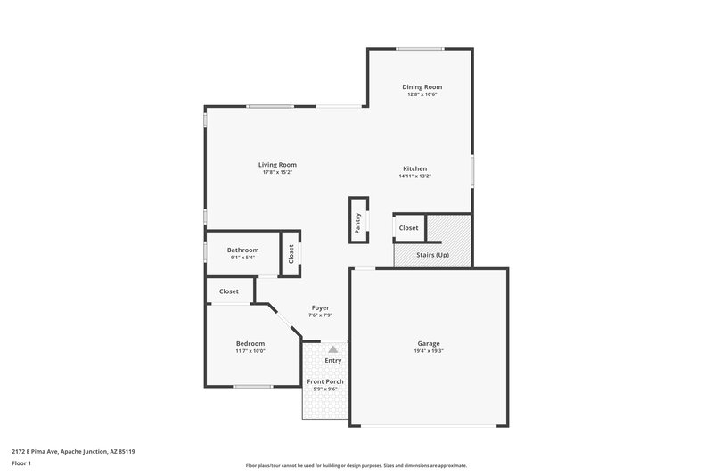 2,215/Mo, 2172 E Pima Ave Apache Junction, AZ 85119 Floor Plan View