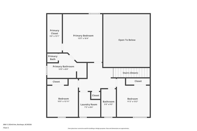 1,845/Mo, 8961 S 253rd Ave Buckeye, AZ 85326 Floor Plan View 2