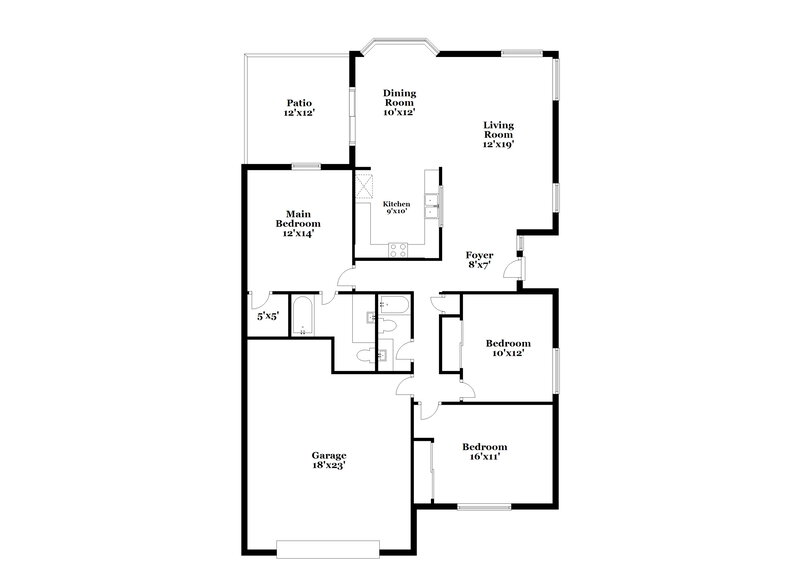 1,890/Mo, 17909 N 88th Dr Peoria, AZ 85382 Floor Plan View