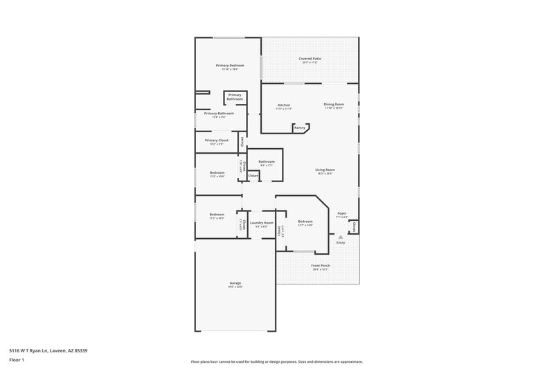 2,095/Mo, 5116 W T Ryan Ln Laveen, AZ 85339 Floor Plan View