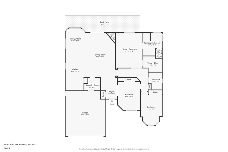 2,080/Mo, 2203 E Edna Ave Phoenix, AZ 85022 Floor Plan View