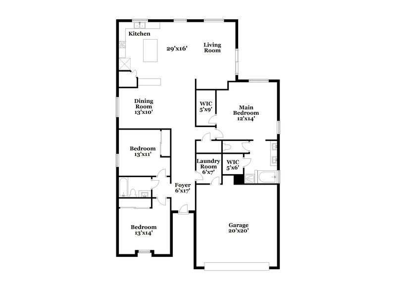 2,890/Mo, 8227 W Florence Ave Phoenix, AZ 85043 Floor Plan View