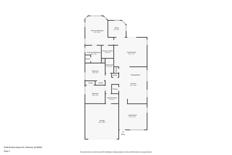 1,920/Mo, 3140 W St Kateri Dr Phoenix, AZ 85041 Floor Plan View