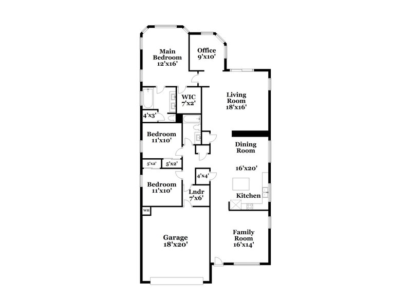 2,130/Mo, 3310 W Leodra Ln Phoenix, AZ 85041 Floor Plan View