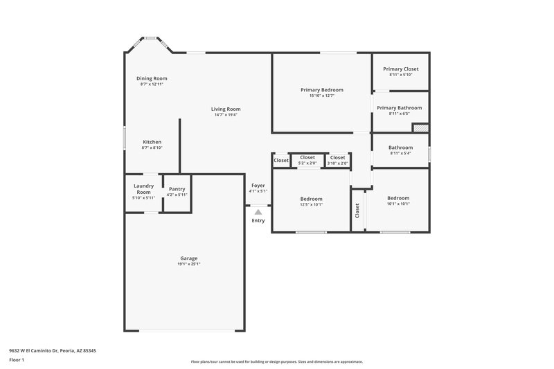 1,855/Mo, 9632 W El Caminito Dr Peoria, AZ 85345 Floor Plan View