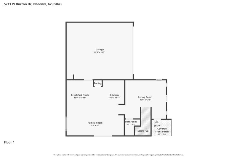 2,205/Mo, 5211 W Burton Dr Phoenix, AZ 85043 Floor Plan View