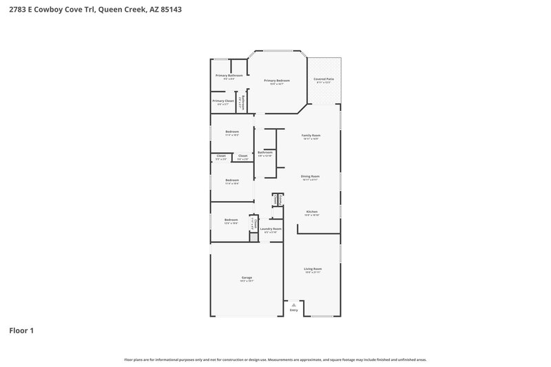 1,895/Mo, 2783 E Cowboy Cove Trl San Tan Valley, AZ 85143 Floor Plan View