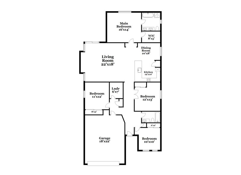 2,225/Mo, 6638 S 25th Ave Phoenix, AZ 85041 Floor Plan View
