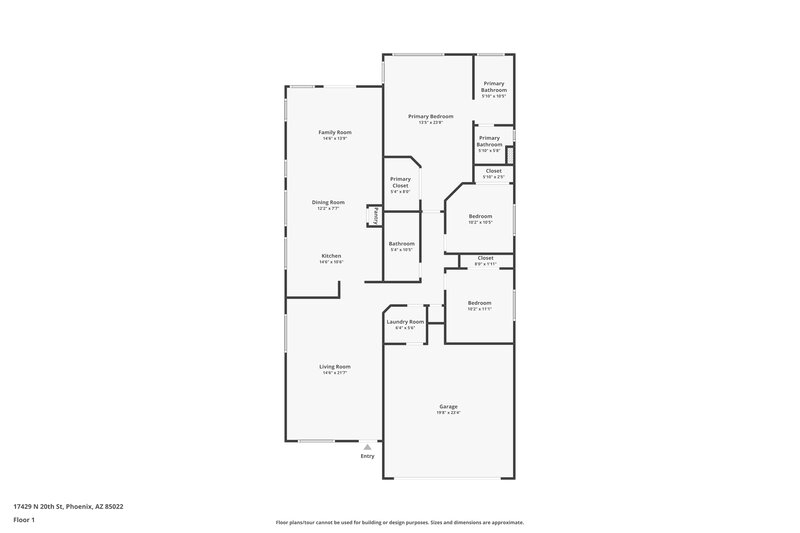 2,090/Mo, 17429 N 20th St Phoenix, AZ 85022 Floor Plan View