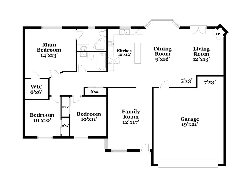 2,095/Mo, 1223 N Matlock Circle Mesa, AZ 85203 Floor Plan View