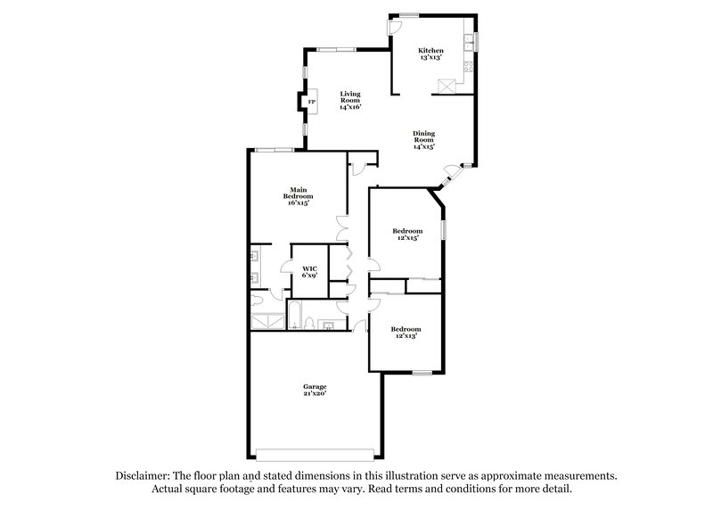 2,185/Mo, 6630 W Poinsettia Dr Glendale, AZ 85304 Floor Plan View