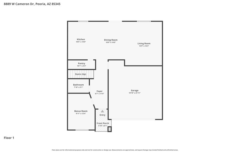 2,485/Mo, 8889 W Cameron Dr Peoria, AZ 85345 Floor Plan View