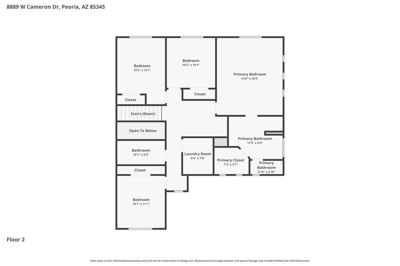 2,485/Mo, 8889 W Cameron Dr Peoria, AZ 85345 Floor Plan View 2