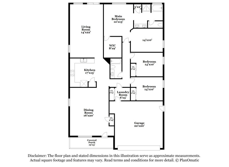 2,240/Mo, 17577 W Lilac St Goodyear, AZ 85338 Floor Plan View