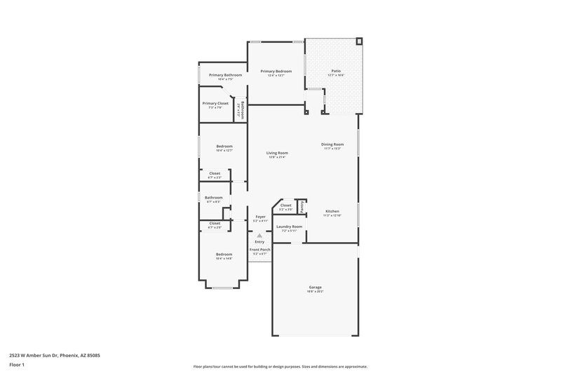 2,160/Mo, 2523 W Amber Sun Dr Phoenix, AZ 85085 Floor Plan View
