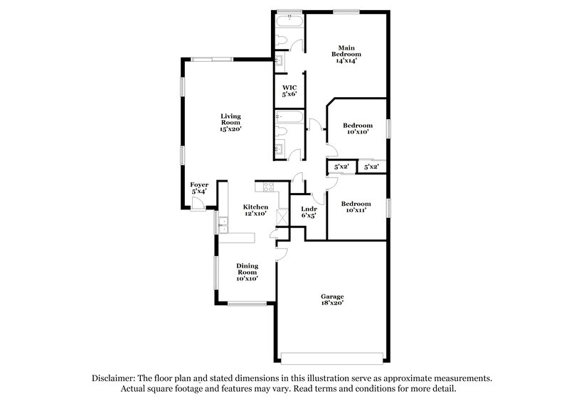 1,960/Mo, 7919 W Magnolia St Phoenix, AZ 85043 Floor Plan View