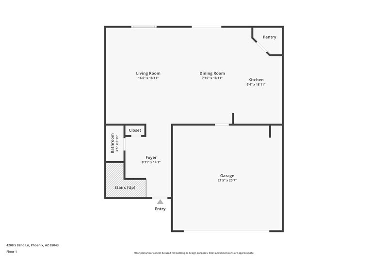 1,970/Mo, 4208 S 82nd Ln Phoenix, AZ 85043 Floor Plan View