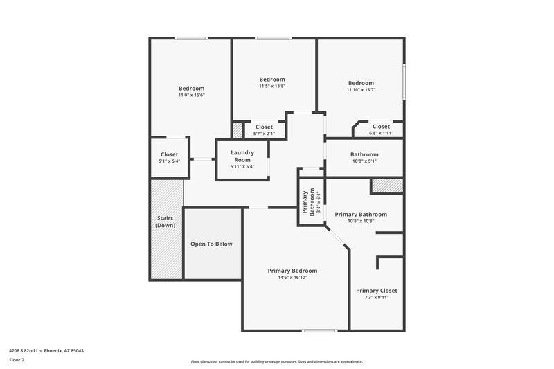 1,970/Mo, 4208 S 82nd Ln Phoenix, AZ 85043 Floor Plan View 2