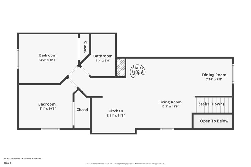 2,135/Mo, 163 W Tremaine Ct Gilbert, AZ 85233 Floor Plan View 3