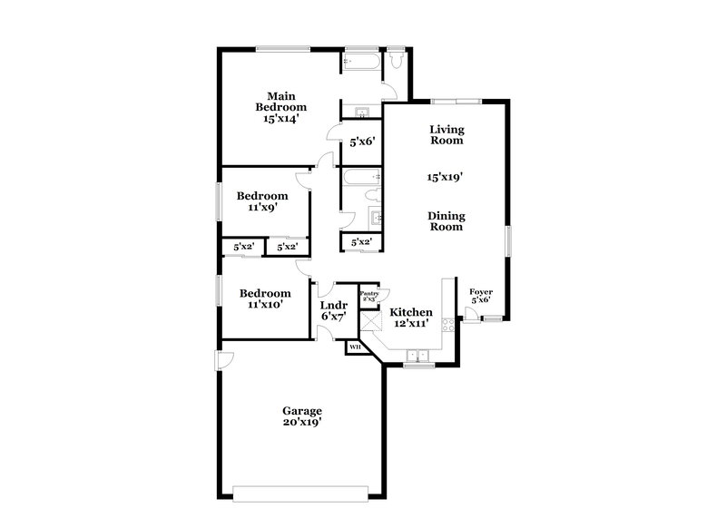 2,105/Mo, 7939 W Lumbee St Phoenix, AZ 85043 Floor Plan View