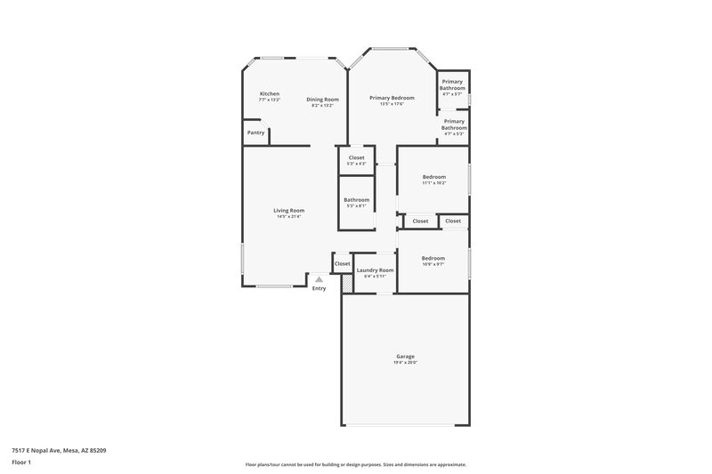 2,170/Mo, 7517 E Nopal Ave Mesa, AZ 85209 Floor Plan View