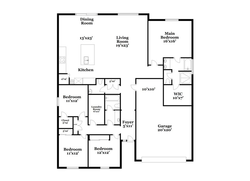 2,775/Mo, 6114 S 30th Ln Phoenix, AZ 85041 Floor Plan View