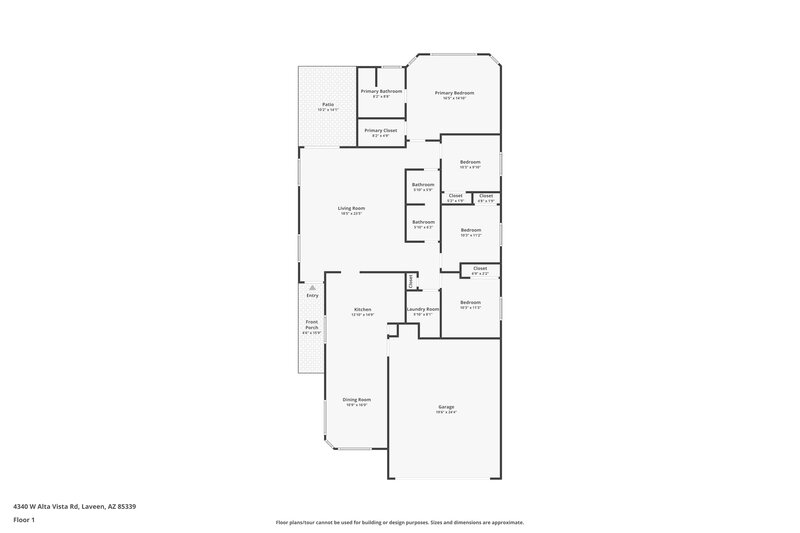 2,060/Mo, 4340 W Alta Vista Rd Laveen, AZ 85339 Floor Plan View