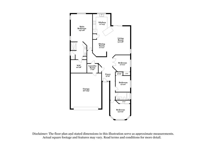 2,255/Mo, 6617 S 5th Way Phoenix, AZ 85042 Floorplan View