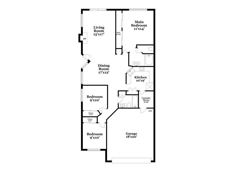 2,005/Mo, 4169 E Pecan Rd Phoenix, AZ 85040 Floor Plan View
