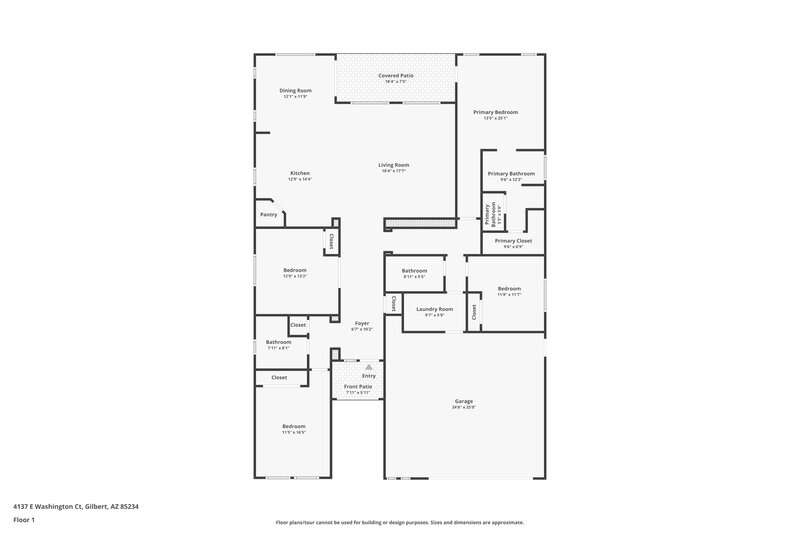 2,785/Mo, 4137 E Washington Ct Gilbert, AZ 85234 Floor Plan View