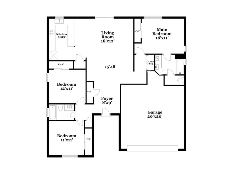 3,070/Mo, 1521 W Grove St Phoenix, AZ 85041 Floor Plan View