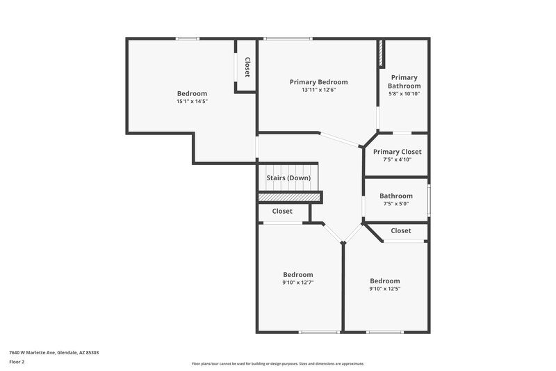 2,120/Mo, 7640 W Marlette Ave Glendale, AZ 85303 Floor Plan View 2