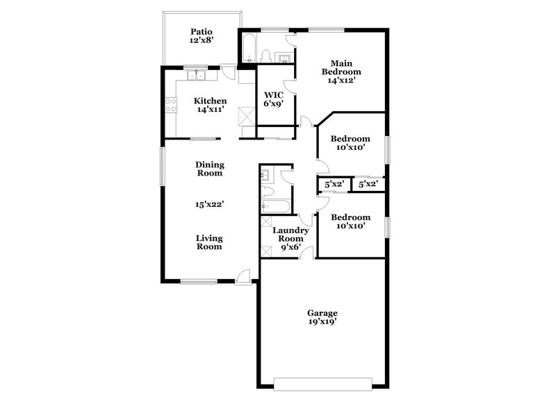 2,040/Mo, 6610 W Chickasaw St Phoenix, AZ 85043 Floorplan View