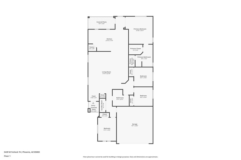 2,340/Mo, 5439 W Fetlock Trail Phoenix, AZ 85083 Floor Plan View