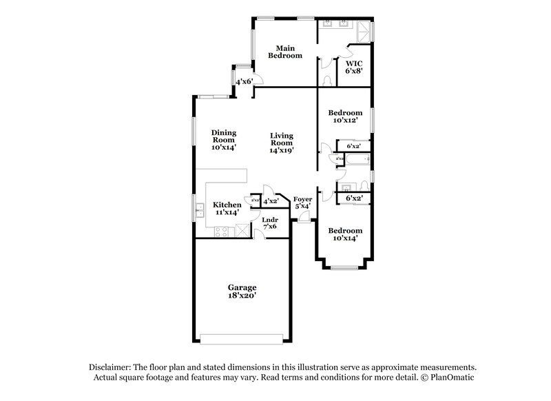 1,825/Mo, 25826 W Pleasant Ln Buckeye, AZ 85326 Floor Plan View
